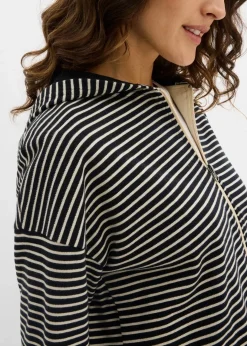Online Gestreifte Sweatjacke aus Baumwoll-Mix Damen Bekleidung·Blusen & Tuniken|Sweat