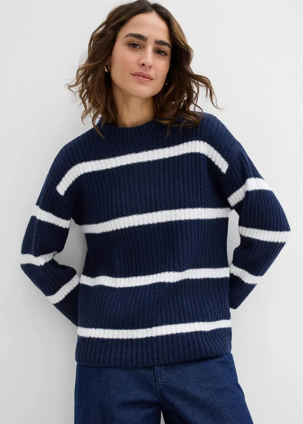 New Gestreifter Pullover Damen Bekleidung·Umstandsmode|Strickmode