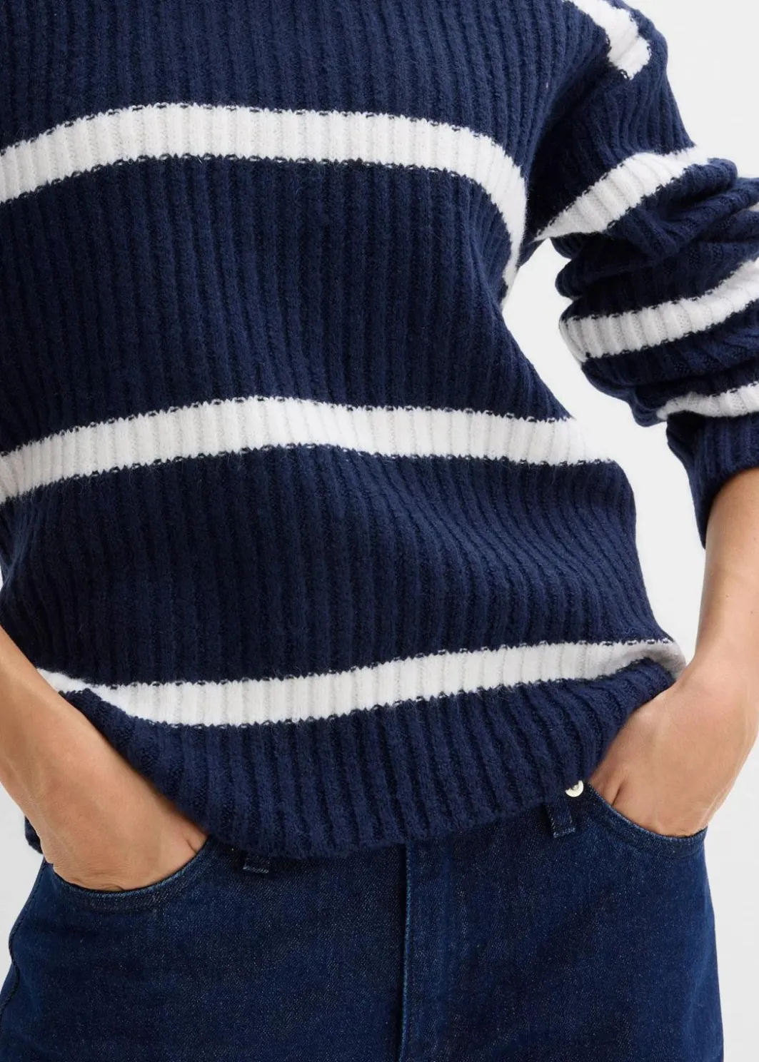 New Gestreifter Pullover Damen Bekleidung·Umstandsmode|Strickmode