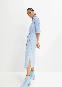 Damen bonprix Bekleidung·Pullover & Strickjacken|Kleider|Gestreiftes Blusenkleid mit Bindeband