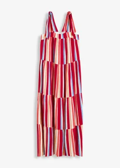 Damen bonprix Kleider|Nachhaltigere Materialien|gestreiftes Trägerkleid aus strukturierter Viskose