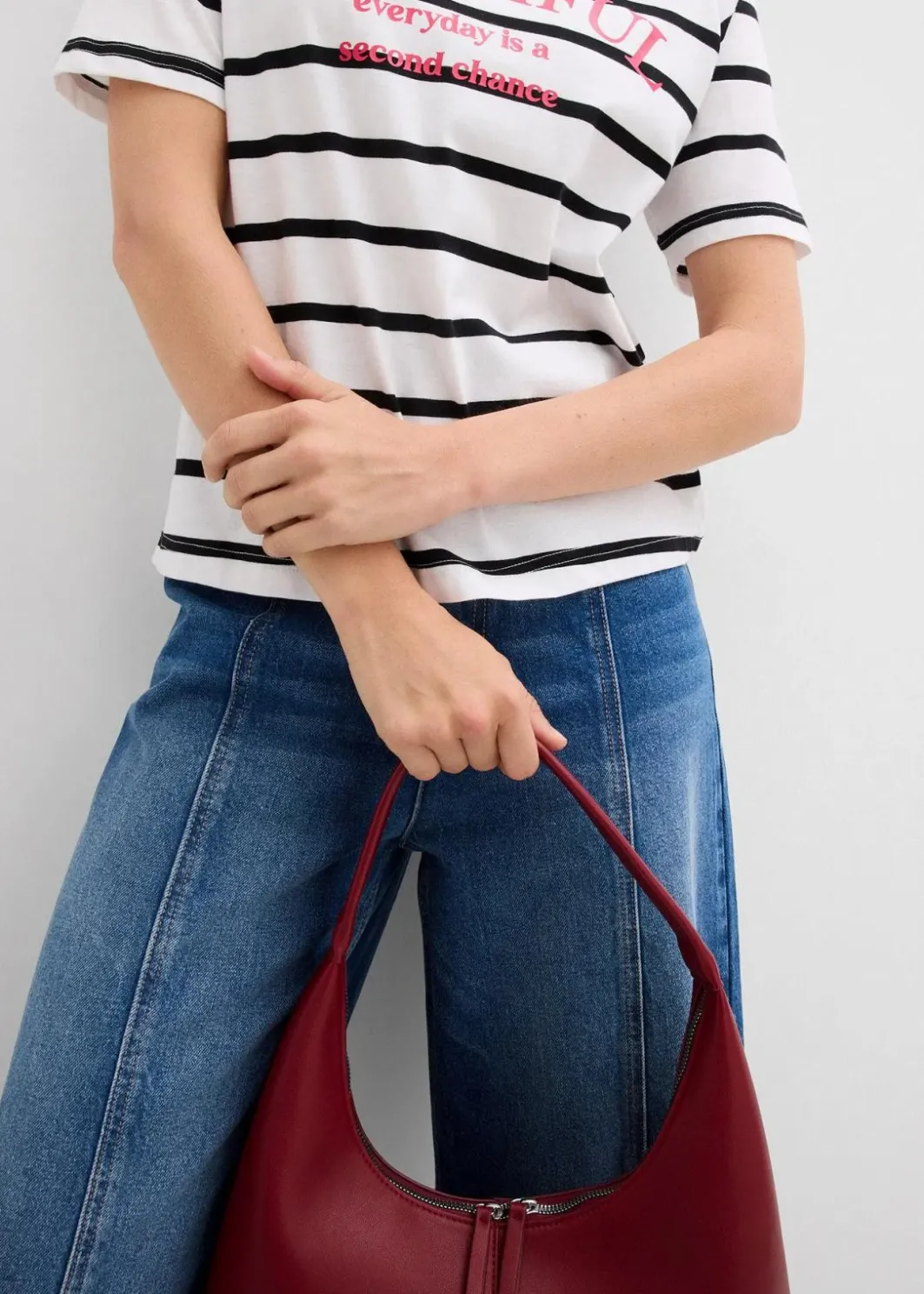 Damen bonprix Shirts & Tops|Nachhaltigere Materialien|Gestreiftes T-Shirt aus reiner Baumwolle