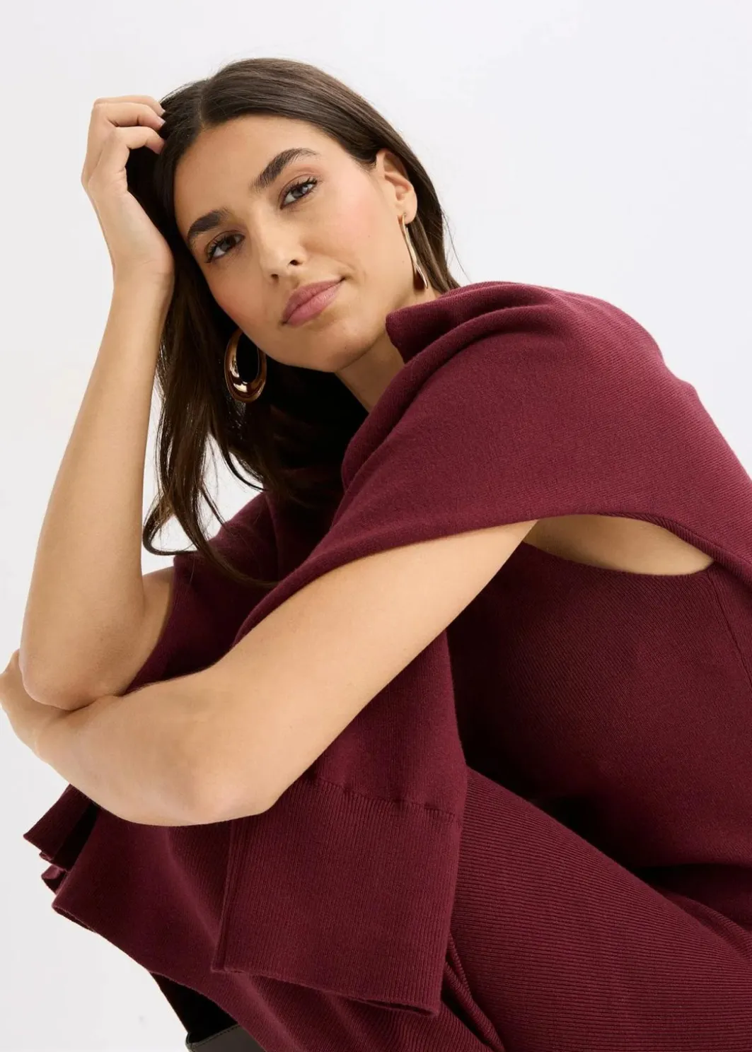 Damen bonprix Kleider|Nachhaltigere Materialien|Gestricktes Kleiderset (2-tlg. Set)