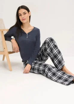 Damen bonprix Wäsche·Nachtwäsche|Nachtwäsche|Gewebte Pyjamahose aus Flanell