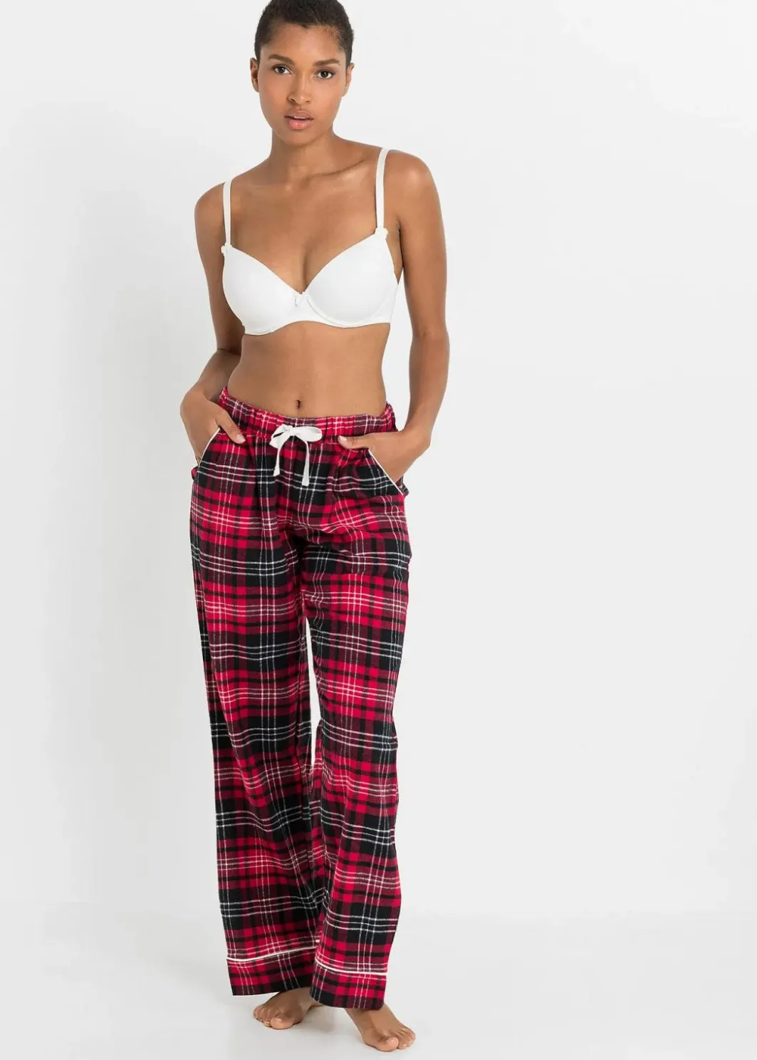 Discount Gewebte Pyjamahose aus Flanell Damen Wäsche·Nachtwäsche|Nachtwäsche