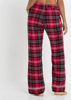 Discount Gewebte Pyjamahose aus Flanell Damen Wäsche·Nachtwäsche|Nachtwäsche