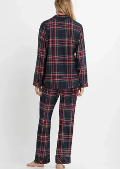 Gewebter Flanell Pyjama Damen Wäsche·Nachtwäsche|Nachtwäsche