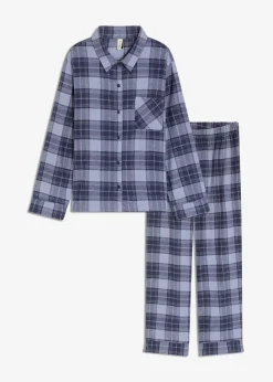 Damen bonprix Wäsche·Nachtwäsche|Nachtwäsche|Gewebter Flanell Pyjama