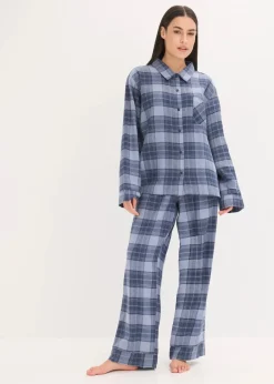 Damen bonprix Wäsche·Nachtwäsche|Nachtwäsche|Gewebter Flanell Pyjama