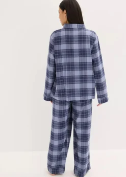 Damen bonprix Wäsche·Nachtwäsche|Nachtwäsche|Gewebter Flanell Pyjama