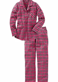 Damen bonprix Wäsche·Nachtwäsche|Nachtwäsche|Gewebter Flanell Pyjama