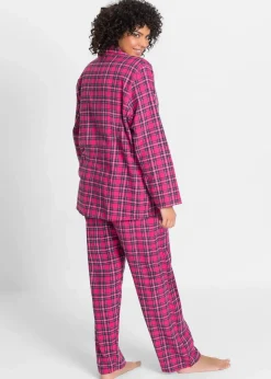 Damen bonprix Wäsche·Nachtwäsche|Nachtwäsche|Gewebter Flanell Pyjama