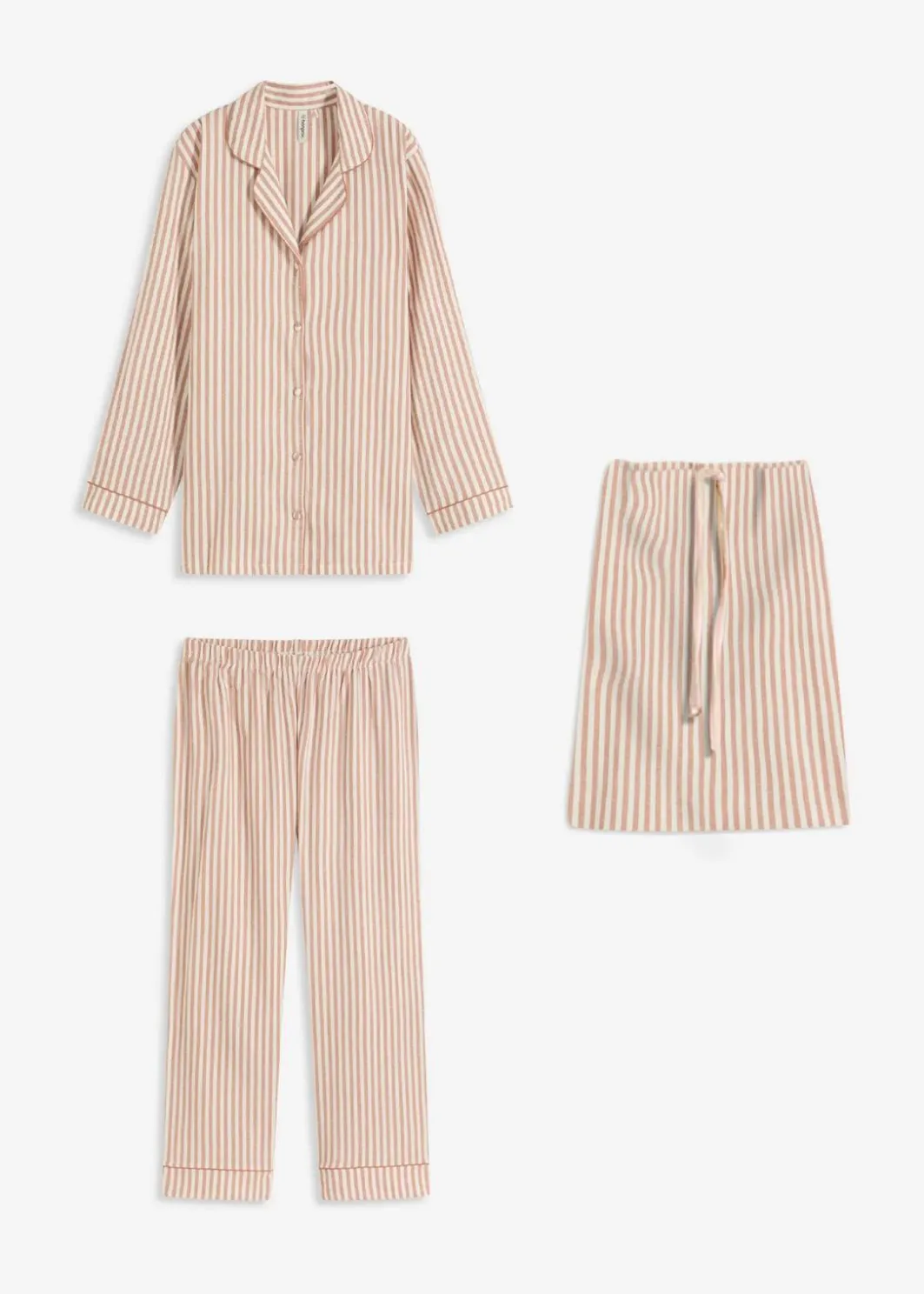 Damen bonprix Nachtwäsche|Wäsche·Nachtwäsche|Gewebter Flanell Pyjama mit Geschenktasche