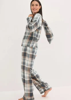 Outlet Gewebter Flanell Pyjama mit Glitzergarn und Geschenktasche Damen Wäsche·Nachtwäsche|Nachtwäsche