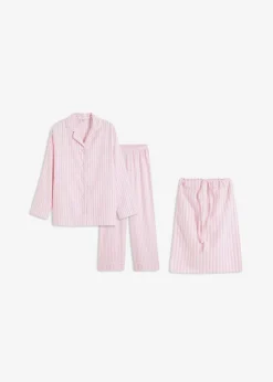Damen bonprix Wäsche·Nachtwäsche|Nachtwäsche|Gewebter Flanell Pyjama mit Geschenktasche