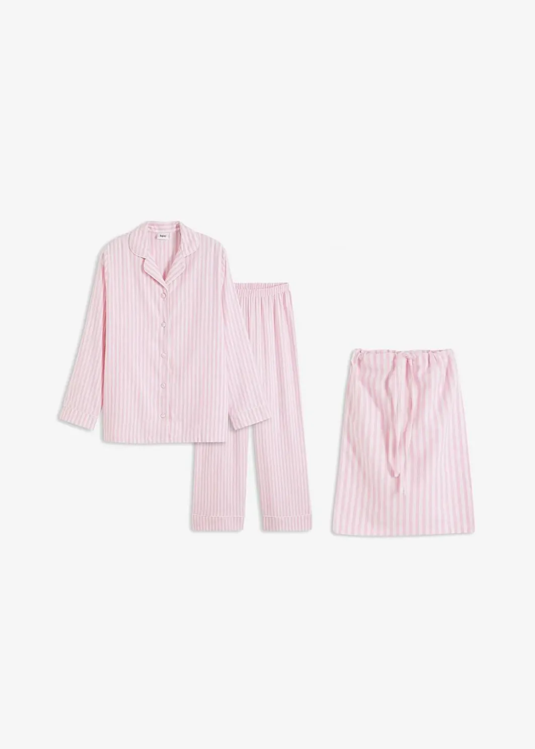 Damen bonprix Wäsche·Nachtwäsche|Nachtwäsche|Gewebter Flanell Pyjama mit Geschenktasche