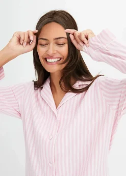 Damen bonprix Wäsche·Nachtwäsche|Nachtwäsche|Gewebter Flanell Pyjama mit Geschenktasche