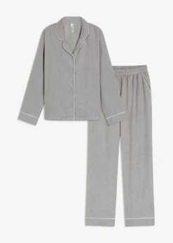 Clearance Gewebter Flanell Pyjama mit Fischgrätmuster Damen Wäsche·Nachtwäsche|Nachtwäsche