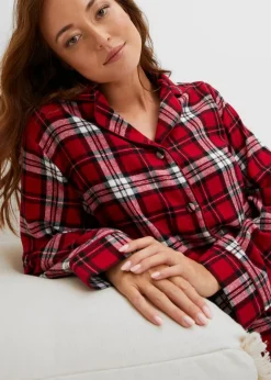 Online Gewebter Pyjama aus Flanell Damen Wäsche·Nachtwäsche|Nachtwäsche