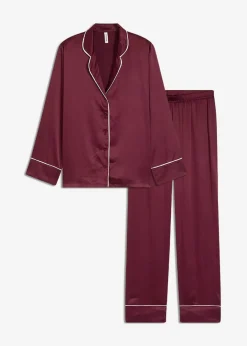 Sale Gewebter Pyjama aus glänzendem Satin Damen Wäsche·Nachtwäsche|Nachtwäsche