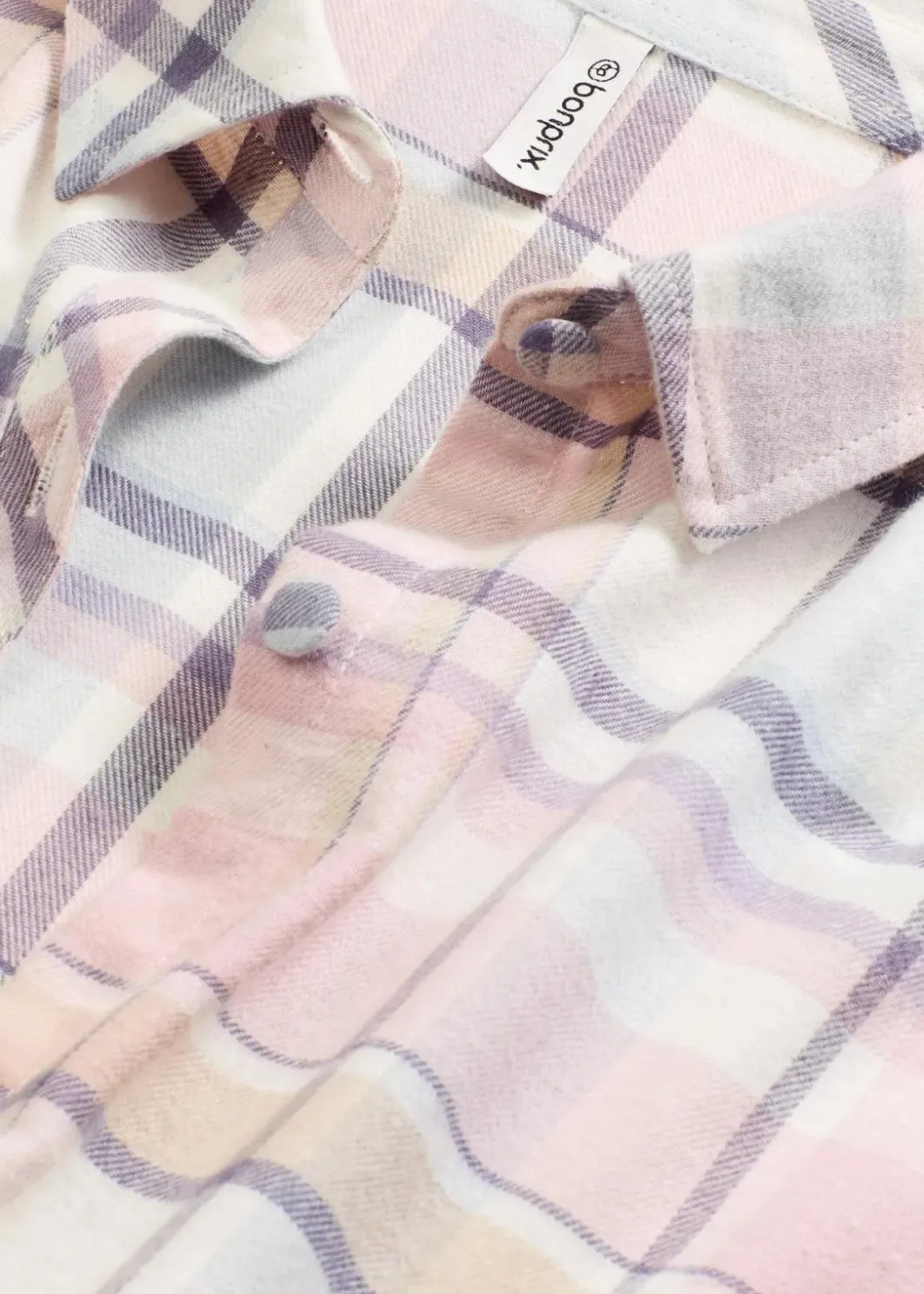 Damen bonprix Wäsche·Nachtwäsche|Nachtwäsche|Gewebtes Nachthemd aus Flanell mit Knopfleiste