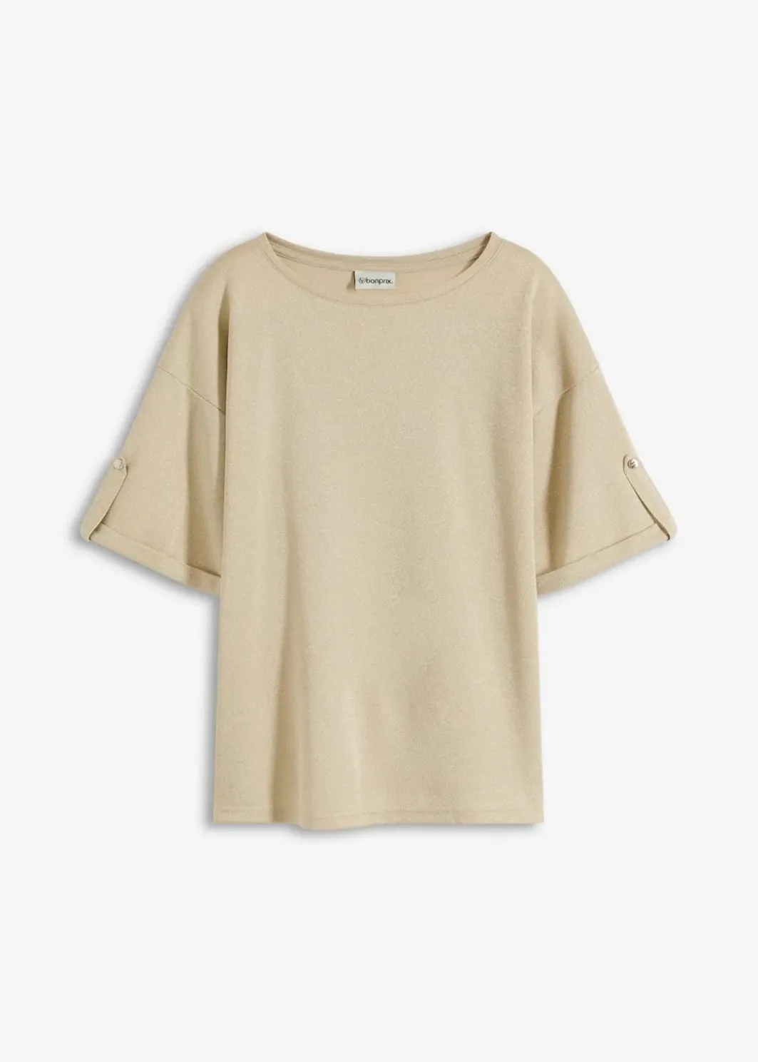 New Glitzer Viskose-Shirt mit Glanzdruck Damen Shirts & Tops