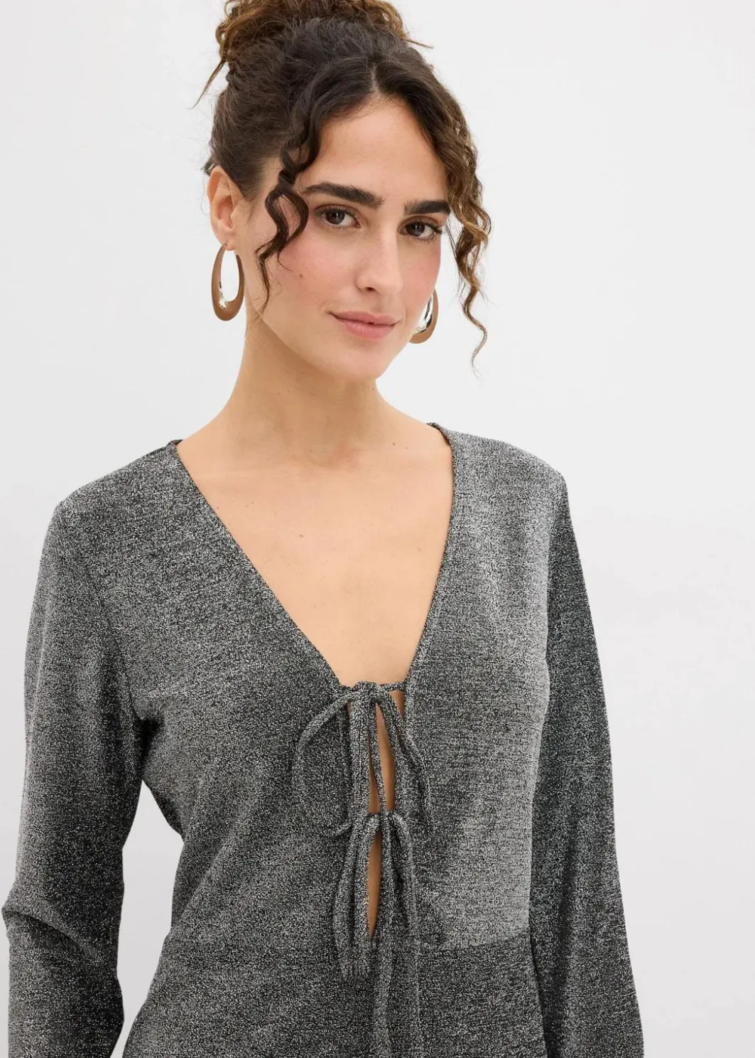 Outlet Glitzerndes Minikleid mit Schleifendetail Damen Bekleidung·Pullover & Strickjacken|Kleider