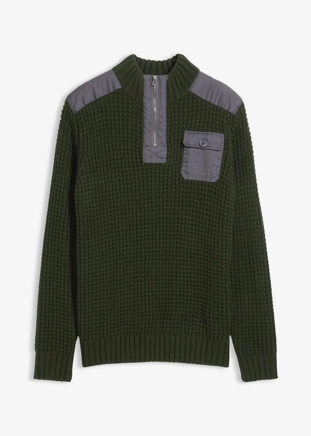New Grobstrick Troyer Pullover mit Web-Besatz Herren Pullover & Strickjacken|Große Größen