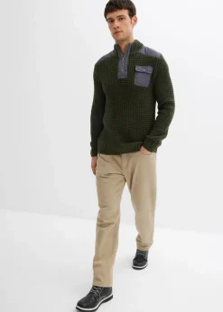 New Grobstrick Troyer Pullover mit Web-Besatz Herren Pullover & Strickjacken|Große Größen