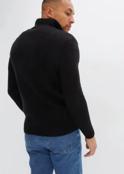 Herren bonprix Pullover & Strickjacken|Basics|Grobstrick Troyer Pullover mit Zopfmuster