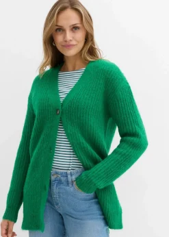 Damen bonprix Bekleidung·Jeans|Pullover & Strickjacken|Grobstrickjacke aus weichem Wollmix