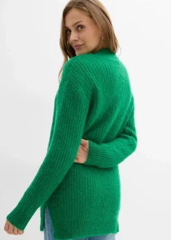 Damen bonprix Bekleidung·Jeans|Pullover & Strickjacken|Grobstrickjacke aus weichem Wollmix