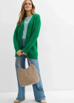 Damen bonprix Bekleidung·Jeans|Pullover & Strickjacken|Grobstrickjacke aus weichem Wollmix