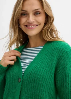 Damen bonprix Bekleidung·Jeans|Pullover & Strickjacken|Grobstrickjacke aus weichem Wollmix