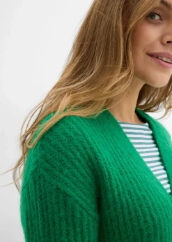 Damen bonprix Bekleidung·Jeans|Pullover & Strickjacken|Grobstrickjacke aus weichem Wollmix
