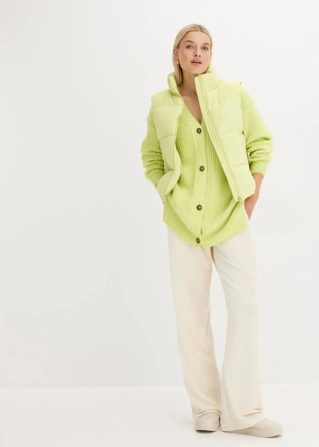 Damen bonprix Bekleidung·Jeans|Pullover & Strickjacken|Grobstrickjacke aus weichem Wollmix