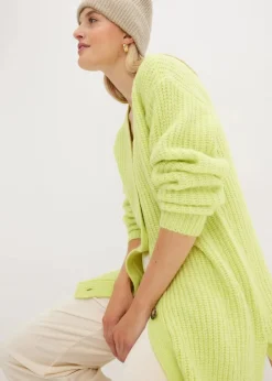 Damen bonprix Bekleidung·Jeans|Pullover & Strickjacken|Grobstrickjacke aus weichem Wollmix