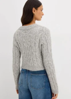 Outlet Grobstrickjacke aus weichem Woll-Mix Damen Strickmode|Pullover & Strickjacken