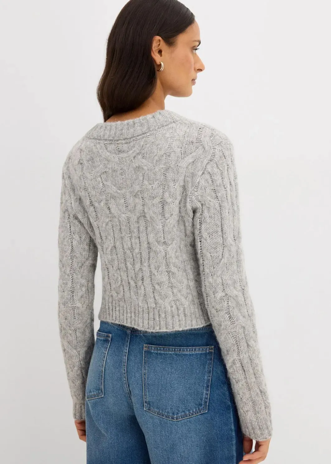 Outlet Grobstrickjacke aus weichem Woll-Mix Damen Strickmode|Pullover & Strickjacken