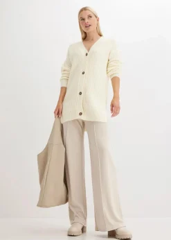 Damen bonprix Bekleidung·Jeans|Pullover & Strickjacken|Grobstrickjacke aus weichem Wollmix
