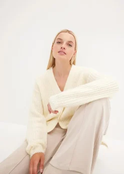 Damen bonprix Bekleidung·Jeans|Pullover & Strickjacken|Grobstrickjacke aus weichem Wollmix