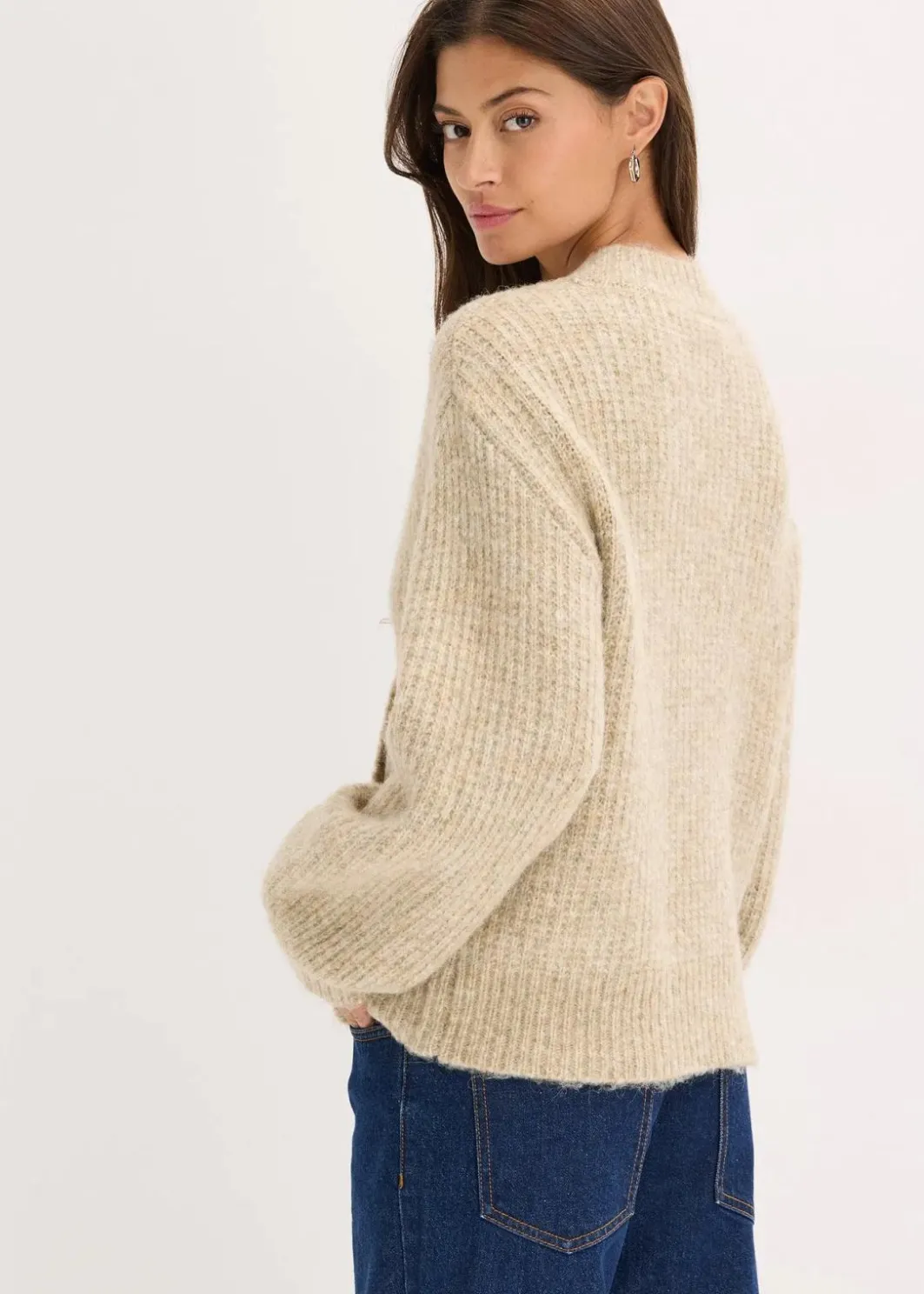 Sale Grobstrickjacke aus weichem Wollmix Damen Bekleidung·Umstandsmode|Bekleidung·Jeans