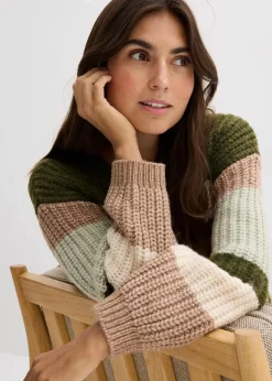 Outlet Grobstrickjacke mit Farbverlauf Damen Pullover & Strickjacken|Strickmode