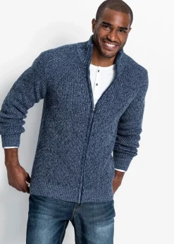 Herren bonprix Große Größen|Pullover & Strickjacken|Grobstrickjacke mit Rippstruktur aus weichem Baumwollmix