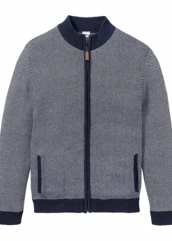 Herren bonprix Große Größen|Pullover & Strickjacken|Grobstrickjacke mit Stehkragen aus reiner Baumwolle