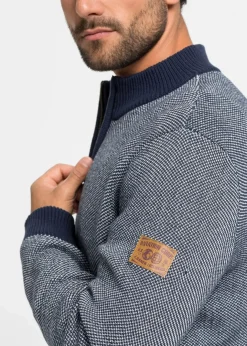 Herren bonprix Große Größen|Pullover & Strickjacken|Grobstrickjacke mit Stehkragen aus reiner Baumwolle