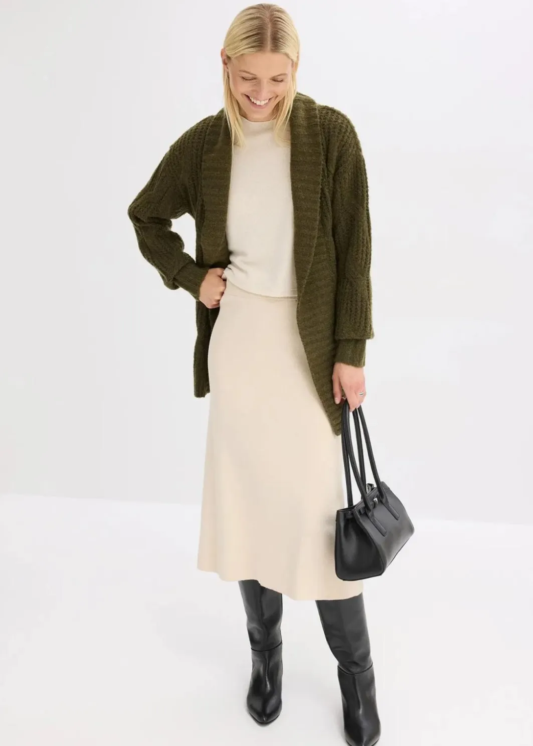 Discount Grobstrickjacke mit Zopfmuster Damen Bekleidung·Umstandsmode|Bekleidung·Jeans