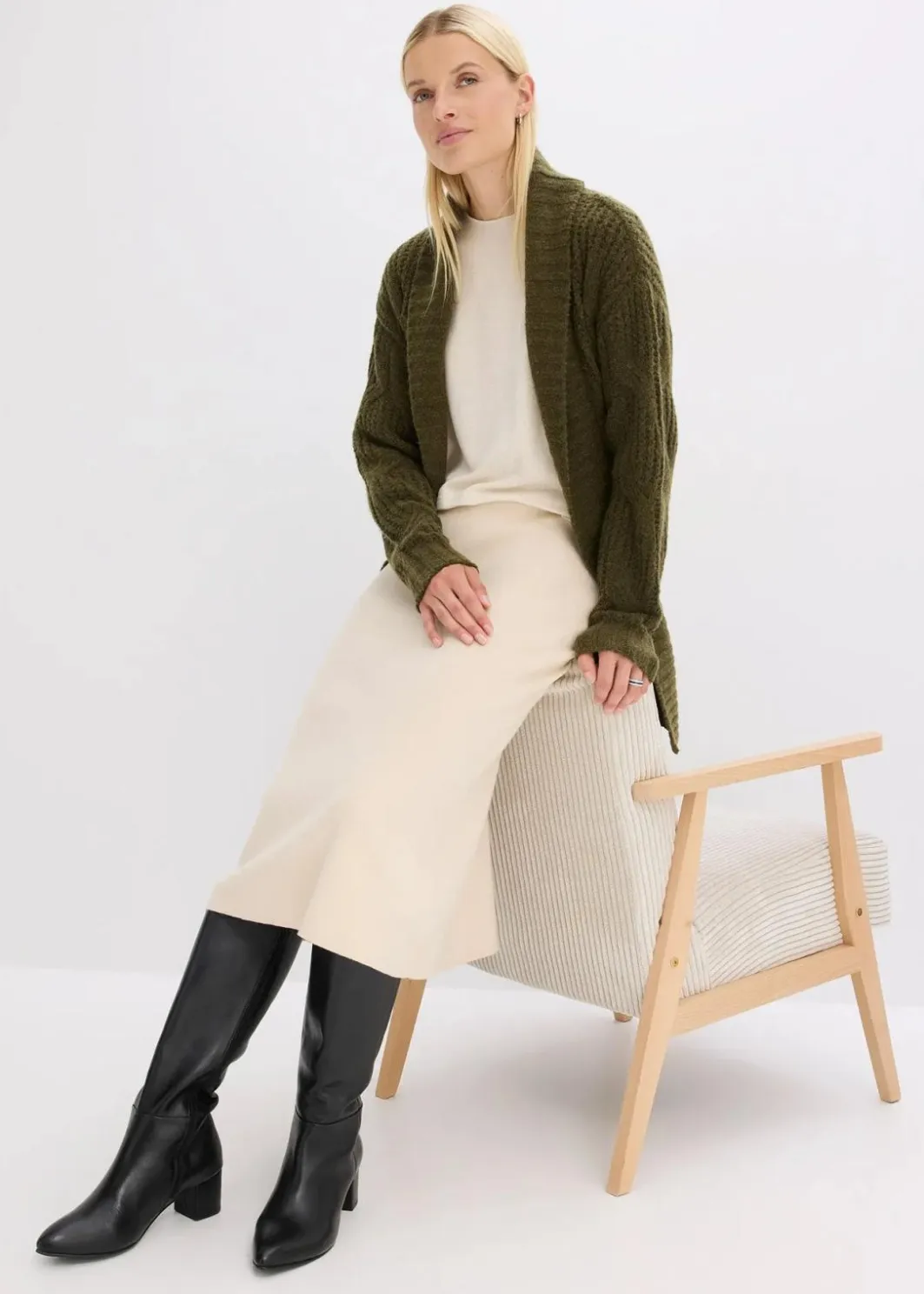 Discount Grobstrickjacke mit Zopfmuster Damen Bekleidung·Umstandsmode|Bekleidung·Jeans