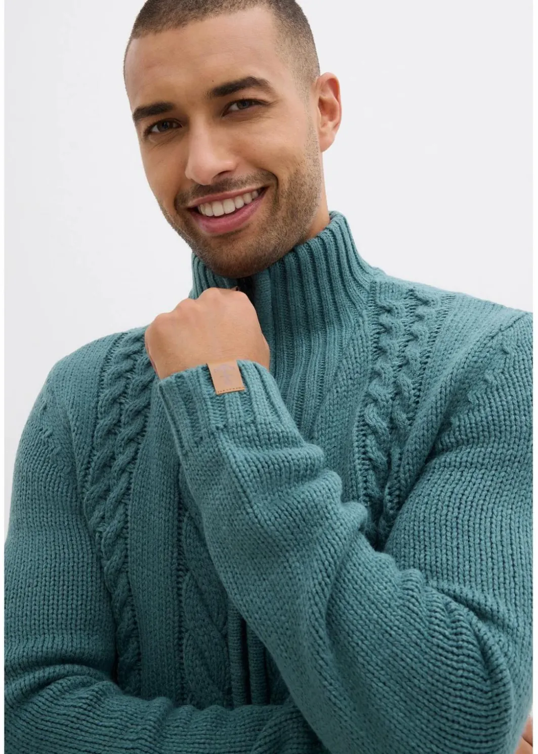 Outlet Grobstrickjacke mit Zopfmuster Herren Große Größen|Pullover & Strickjacken