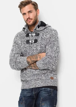 Clearance Grobstrick-Kapuzenpullover mit Baumwolle Herren Pullover & Strickjacken|Große Größen